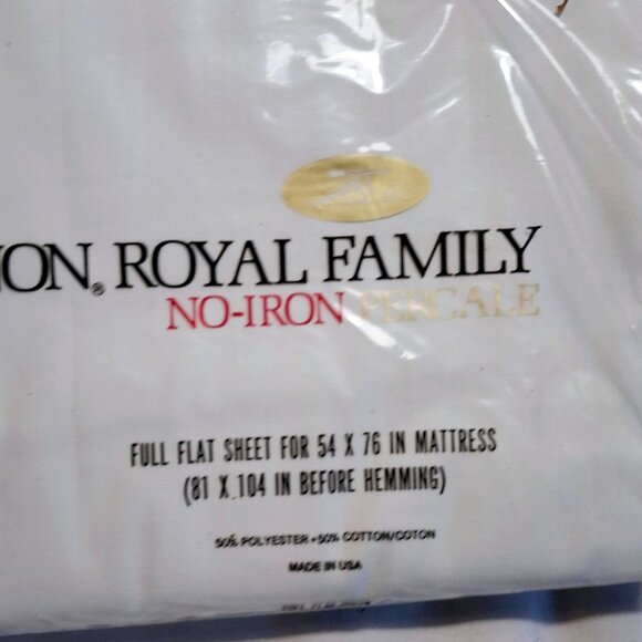 Cannon Royal Family No-Iron Percale Full Flat Sheet Set - Picture 3 of 6